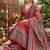 Maroon floral printed anarkali kurta set for women