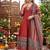 Maroon floral printed anarkali kurta set for women
