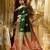 Green red silk blend jacuard work festival saree with unstitched blouse piece
