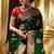 Green red silk blend jacuard work festival saree with unstitched blouse piece