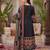 Black floral printed anarkali kurta set for women