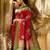 Pink red silk blend jacuard work festival saree with unstitched blouse piece