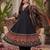 Black floral printed anarkali kurta set for women
