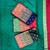 Pink red silk blend jacuard work festival saree with unstitched blouse piece