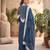 Blue floral printed straight kurta set for women
