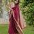Maroon silk blend jacuard work festival saree with unstitched blouse piece