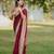 Maroon silk blend jacuard work festival saree with unstitched blouse piece