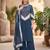 Blue floral printed straight kurta set for women