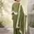Green floral printed straight kurta set for women