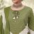 Green floral printed straight kurta set for women