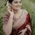 Maroon silk blend jacuard work festival saree with unstitched blouse piece