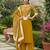 Yellow floral printed straight kurta set for women