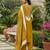 Yellow floral printed straight kurta set for women