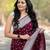 Maroon silk blend jacuard work festival saree with unstitched blouse piece