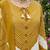 Yellow floral printed straight kurta set for women