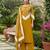Yellow floral printed straight kurta set for women