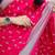 Pink  silk blend jacuard work festival saree with unstitched blouse piece