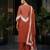 Rust floral printed straight kurta set for women