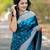 Rama  silk blend jacuard work festival saree with unstitched blouse piece