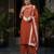 Rust floral printed straight kurta set for women