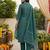 Teal green floral printed straight kurta set for women