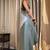 Grey green silk blend jacuard work festival saree with unstitched blouse piece
