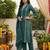 Teal green floral printed straight kurta set for women