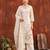 Beige floral printed straight kurta set for women