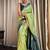 Pista green silk blend jacuard work festival saree with unstitched blouse piece