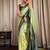 Pista green silk blend jacuard work festival saree with unstitched blouse piece