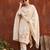 Beige floral printed straight kurta set for women