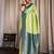 Pista green silk blend jacuard work festival saree with unstitched blouse piece
