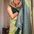 Pista green silk blend jacuard work festival saree with unstitched blouse piece