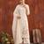 Beige floral printed straight kurta set for women
