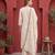 Beige floral printed straight kurta set for women