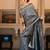 Black silk blend jacuard work festival saree with unstitched blouse piece