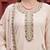 Beige floral printed straight kurta set for women