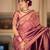 Wine silk blend jacuard work festival saree with unstitched blouse piece