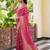 Pink silk blend jacuard work festival saree with unstitched blouse piece