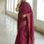 Wine silk blend jacuard work festival saree with unstitched blouse piece
