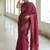 Wine silk blend jacuard work festival saree with unstitched blouse piece