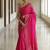 Pink silk blend jacuard work festival saree with unstitched blouse piece
