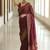 Maroon silk blend jacuard work festival saree with unstitched blouse piece