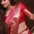 Pink silk blend jacuard work festival saree with unstitched blouse piece