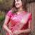 Pink silk blend jacuard work festival saree with unstitched blouse piece