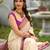 Off white pink silk blend jacuard work festival saree with unstitched blouse piece