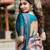 Peach sky silk blend jacuard work festival saree with unstitched blouse piece