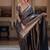 Blue silk blend jacuard work festival saree with unstitched blouse piece