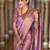 Pink silk blend jacuard work festival saree with unstitched blouse piece