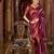 Wine silk blend jacuard work festival saree with unstitched blouse piece